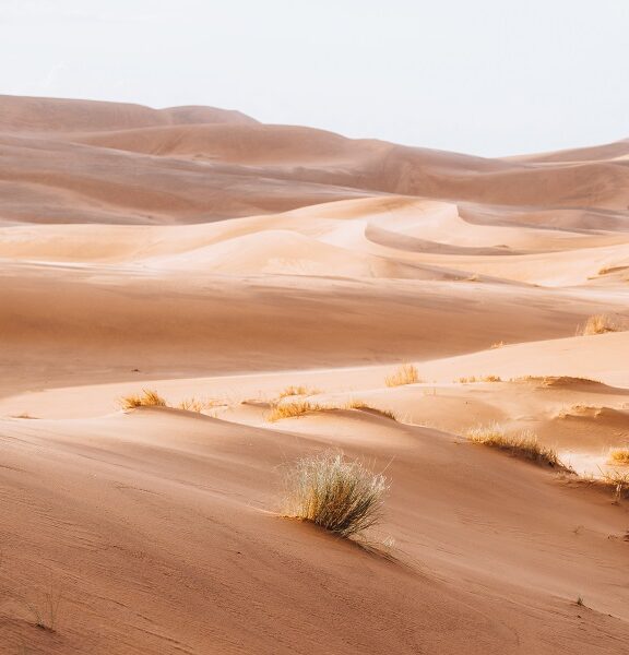 Sand texture in Morocco Sahara Merzouga Desert landscape oriented. High quality photo